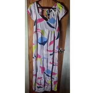 Isabel Ingrid Isabel Tiered Maxi Dress Sweetheart Lace Up Back Summer Boho Med